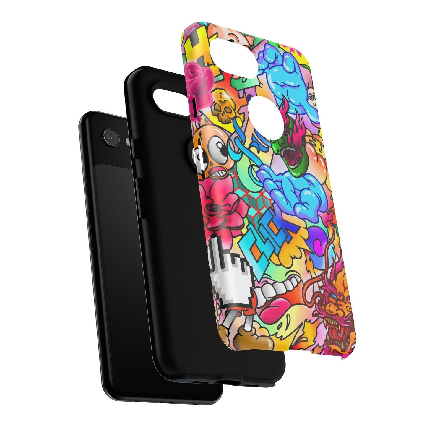 Vibrant Tough Phone Case - Funky Art Design for Gamers & Art Lovers