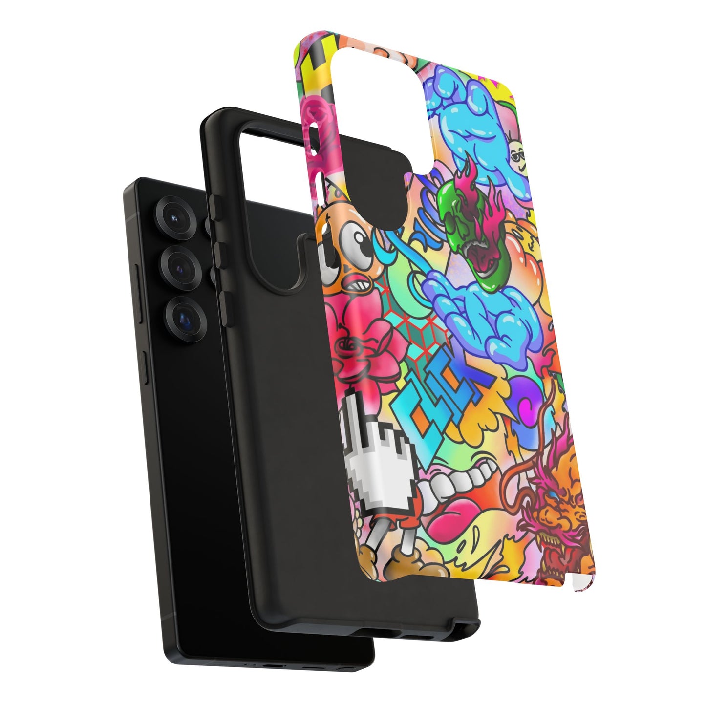Vibrant Tough Phone Case - Funky Art Design for Gamers & Art Lovers