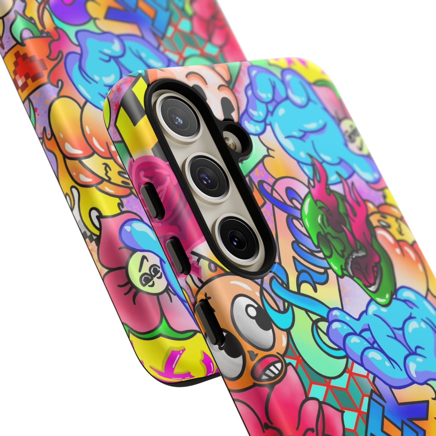 Vibrant Tough Phone Case - Funky Art Design for Gamers & Art Lovers