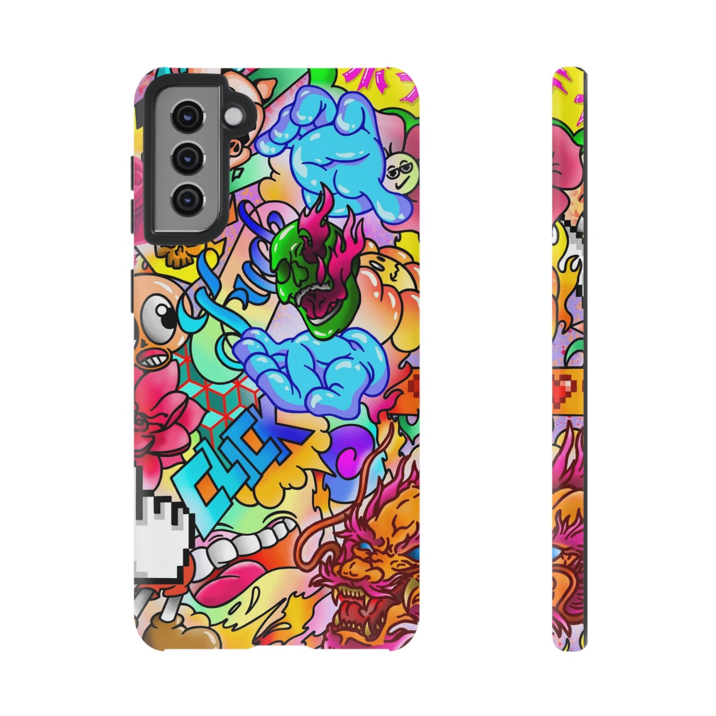 Vibrant Tough Phone Case - Funky Art Design for Gamers & Art Lovers