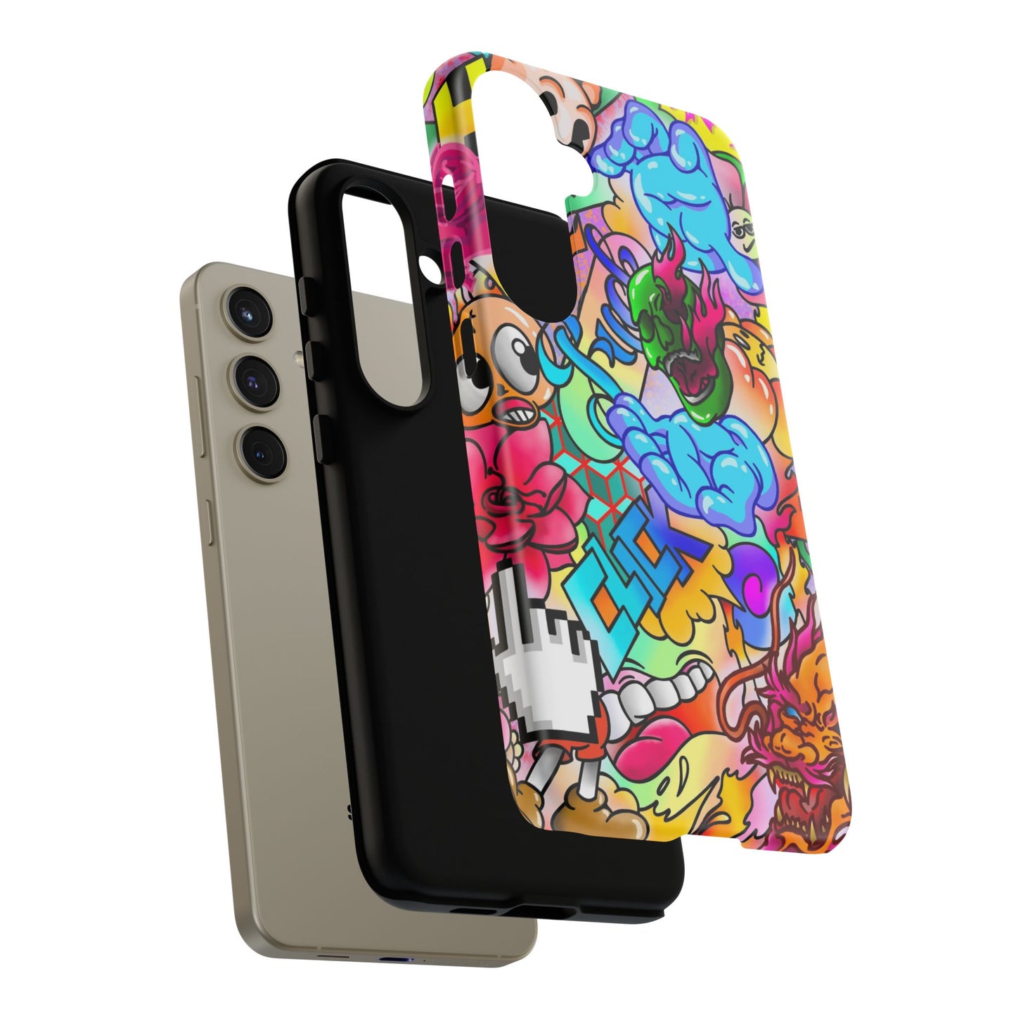 Vibrant Tough Phone Case - Funky Art Design for Gamers & Art Lovers