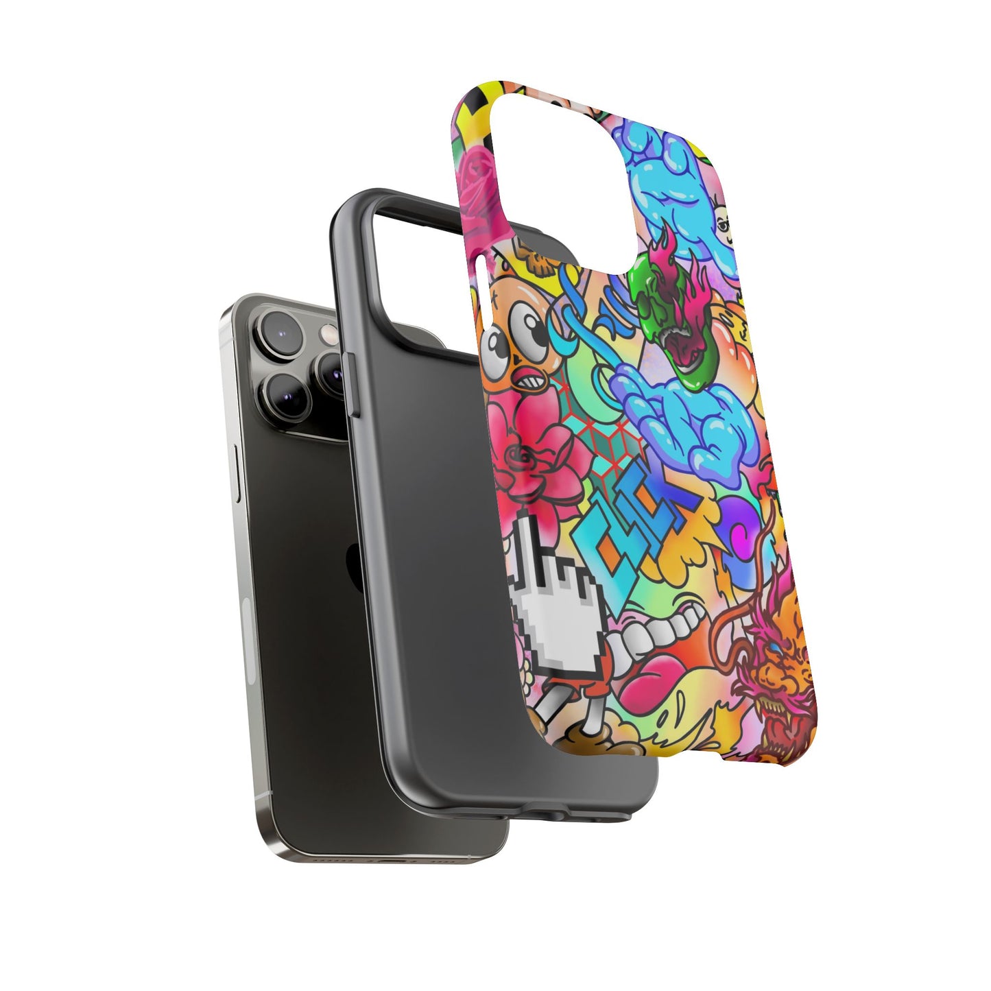 Vibrant Tough Phone Case - Funky Art Design for Gamers & Art Lovers