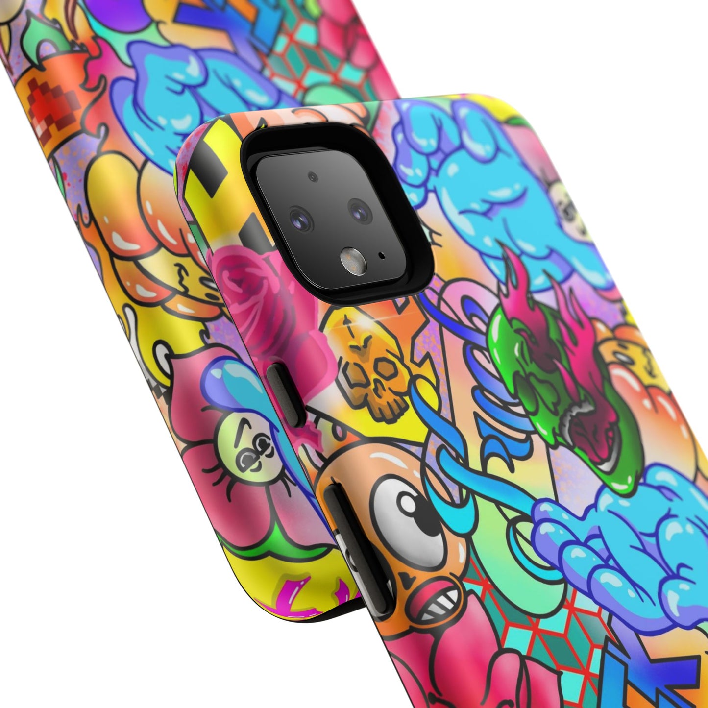 Vibrant Tough Phone Case - Funky Art Design for Gamers & Art Lovers