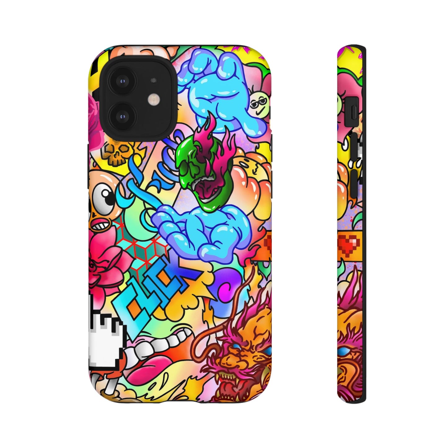 Vibrant Tough Phone Case - Funky Art Design for Gamers & Art Lovers