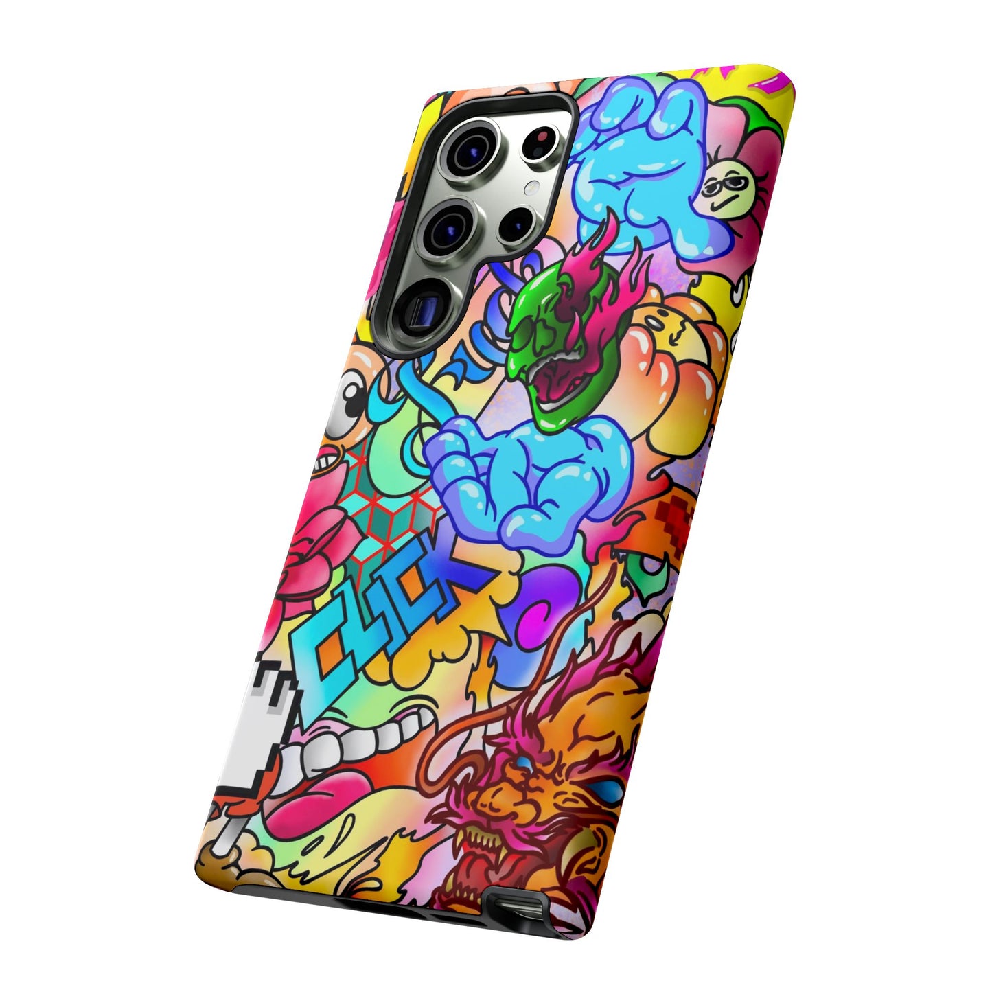 Vibrant Tough Phone Case - Funky Art Design for Gamers & Art Lovers