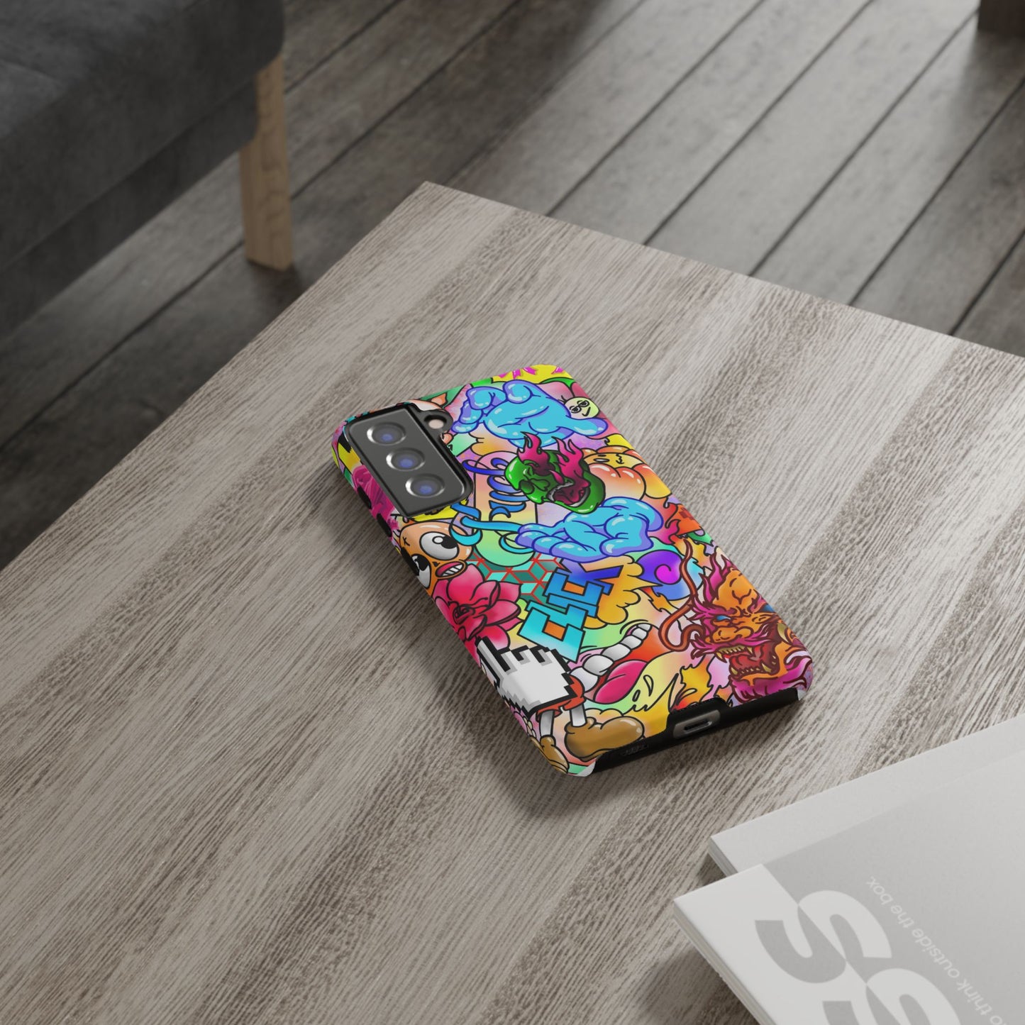 Vibrant Tough Phone Case - Funky Art Design for Gamers & Art Lovers
