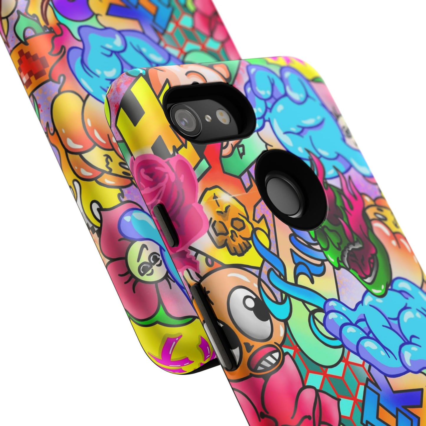 Vibrant Tough Phone Case - Funky Art Design for Gamers & Art Lovers