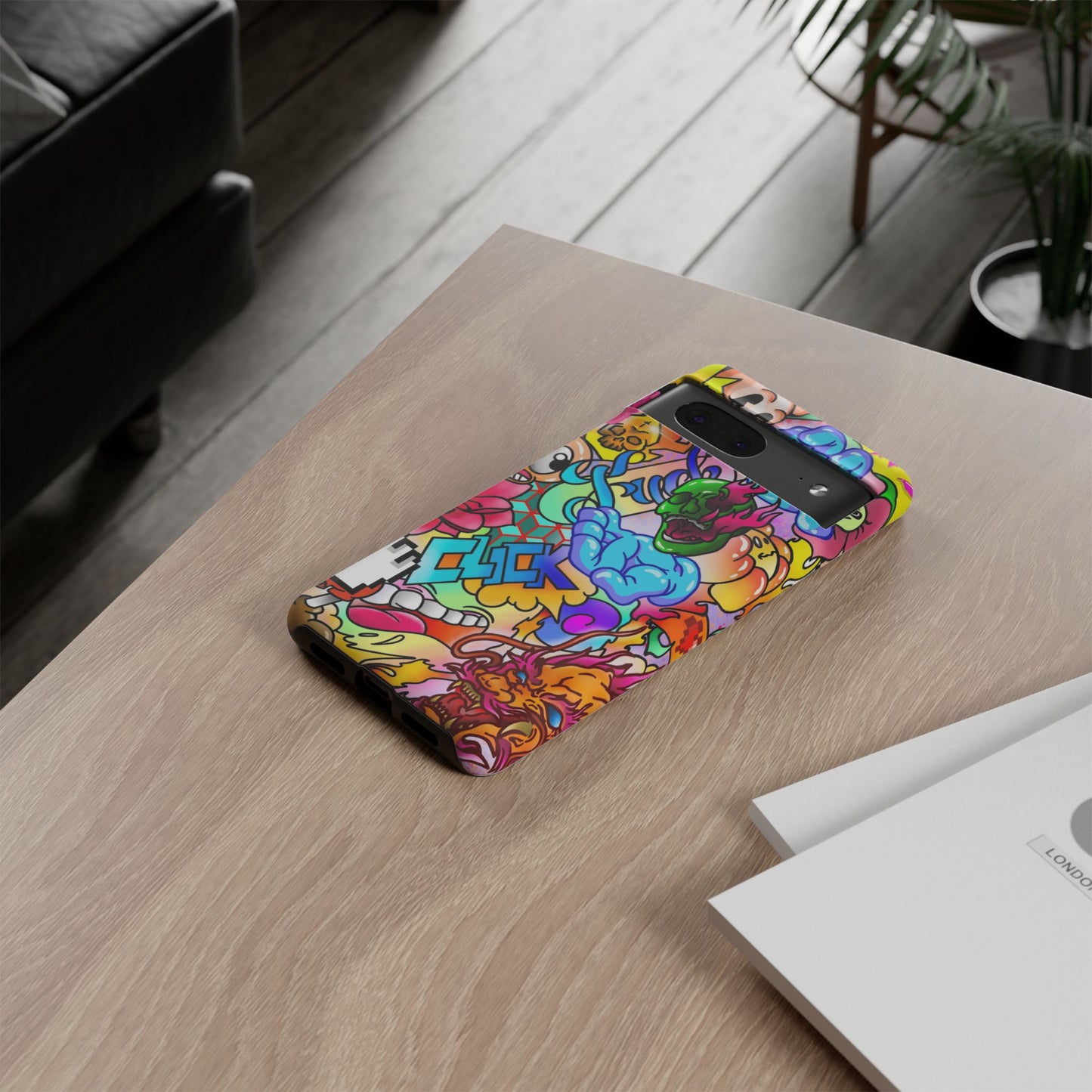 Vibrant Tough Phone Case - Funky Art Design for Gamers & Art Lovers