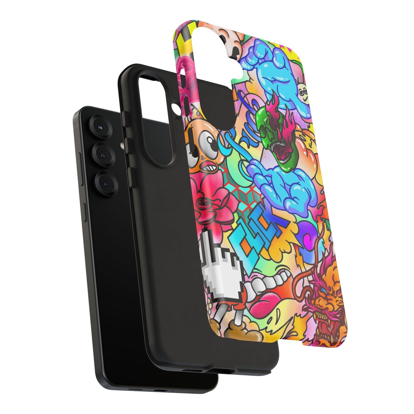Vibrant Tough Phone Case - Funky Art Design for Gamers & Art Lovers