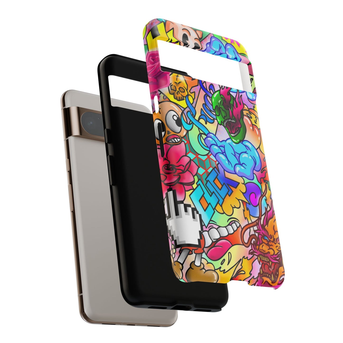 Vibrant Tough Phone Case - Funky Art Design for Gamers & Art Lovers