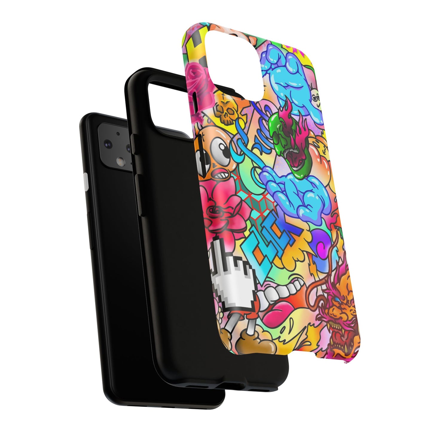 Vibrant Tough Phone Case - Funky Art Design for Gamers & Art Lovers