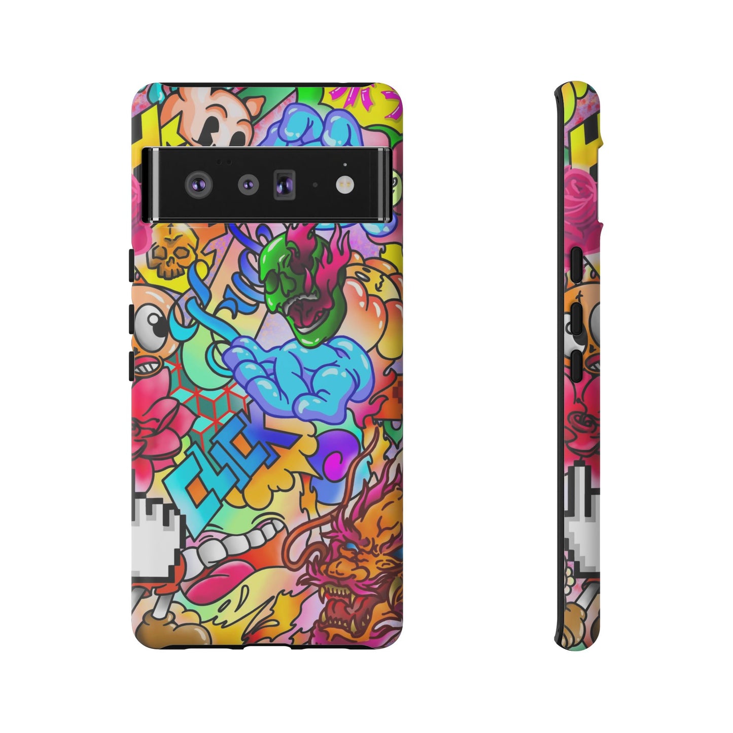 Vibrant Tough Phone Case - Funky Art Design for Gamers & Art Lovers