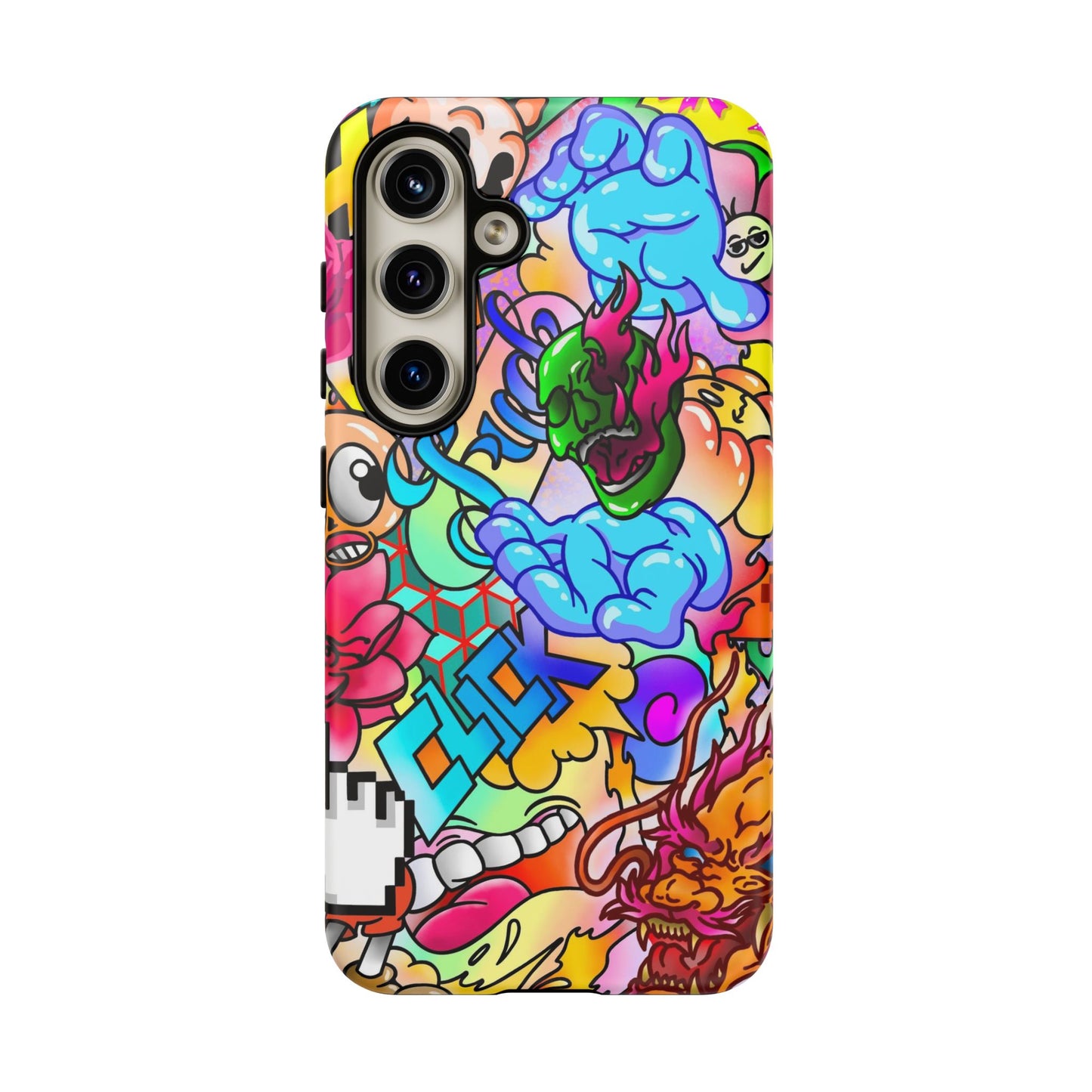Vibrant Tough Phone Case - Funky Art Design for Gamers & Art Lovers