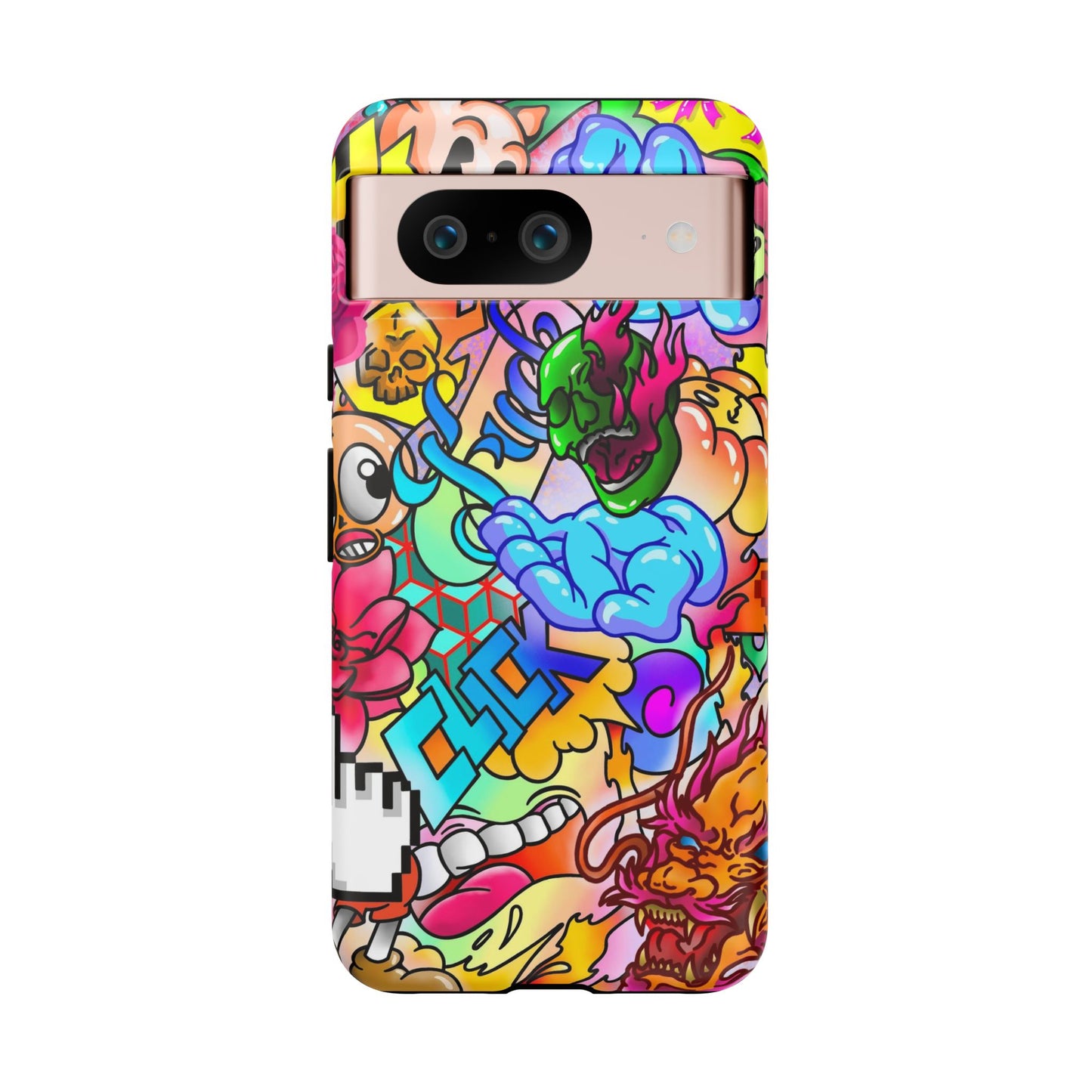 Vibrant Tough Phone Case - Funky Art Design for Gamers & Art Lovers