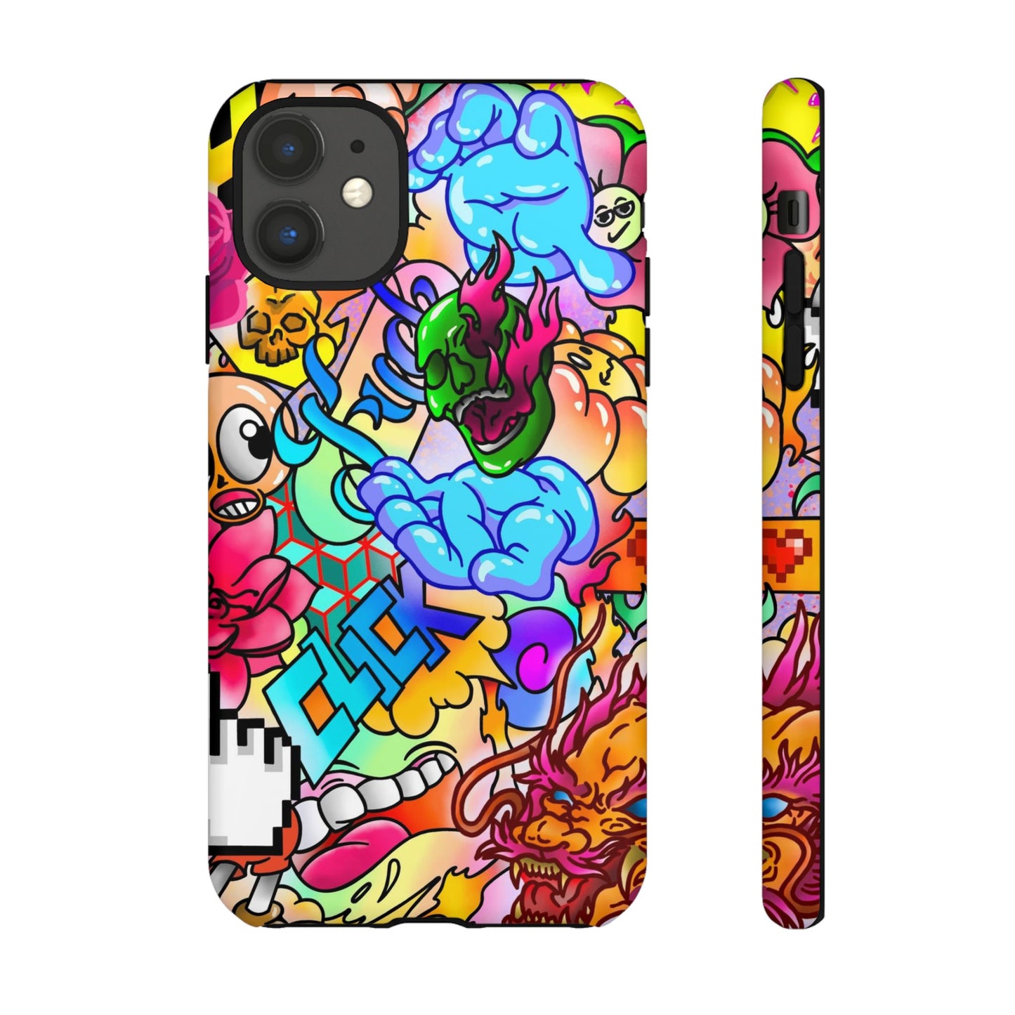 Vibrant Tough Phone Case - Funky Art Design for Gamers & Art Lovers