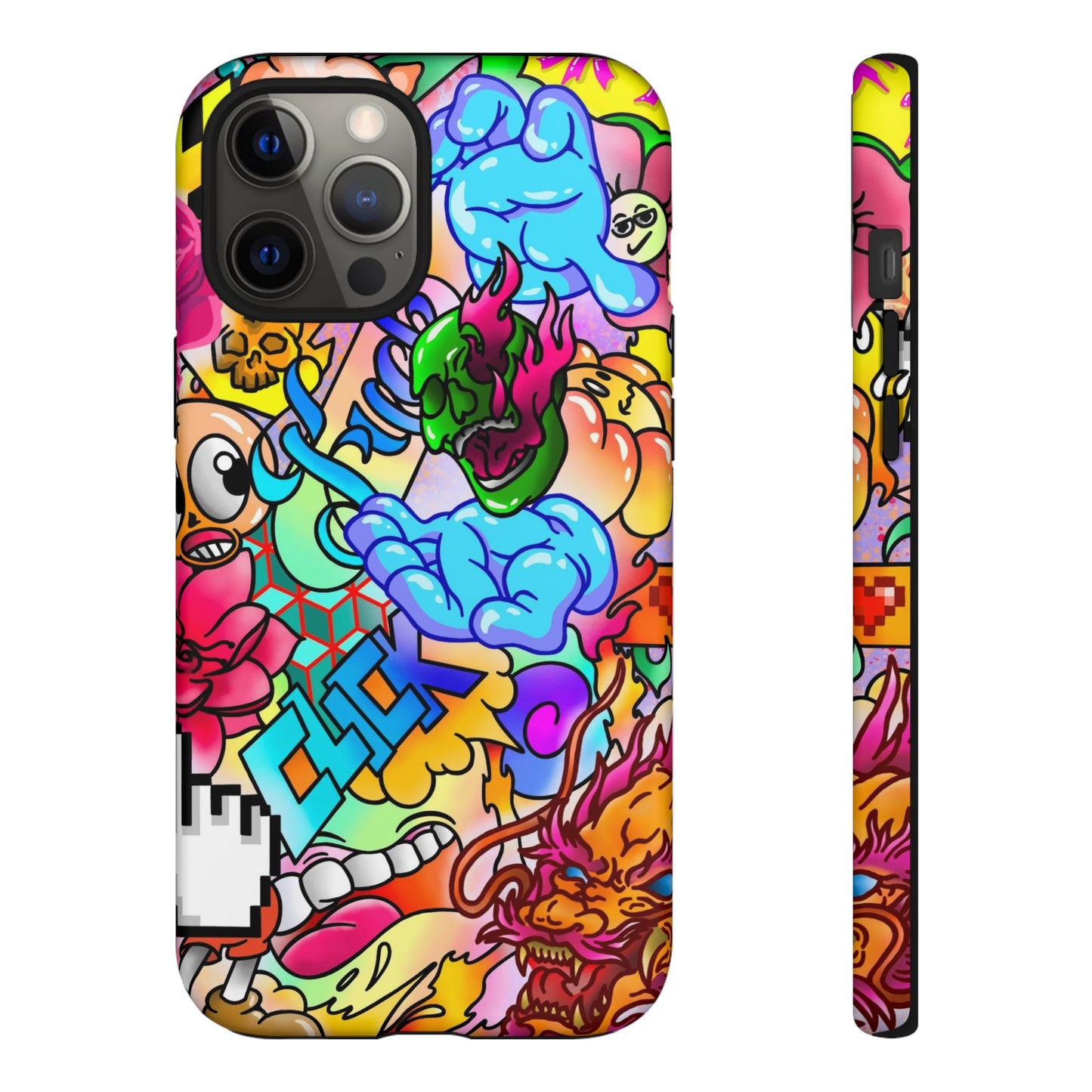 Vibrant Tough Phone Case - Funky Art Design for Gamers & Art Lovers