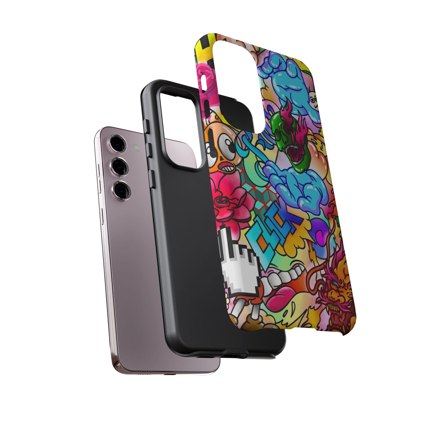 Vibrant Tough Phone Case - Funky Art Design for Gamers & Art Lovers