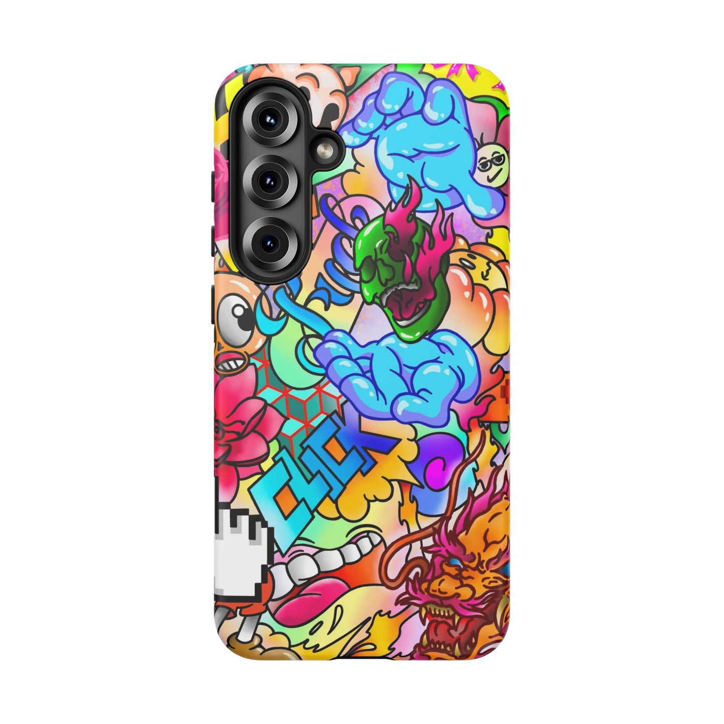 Vibrant Tough Phone Case - Funky Art Design for Gamers & Art Lovers