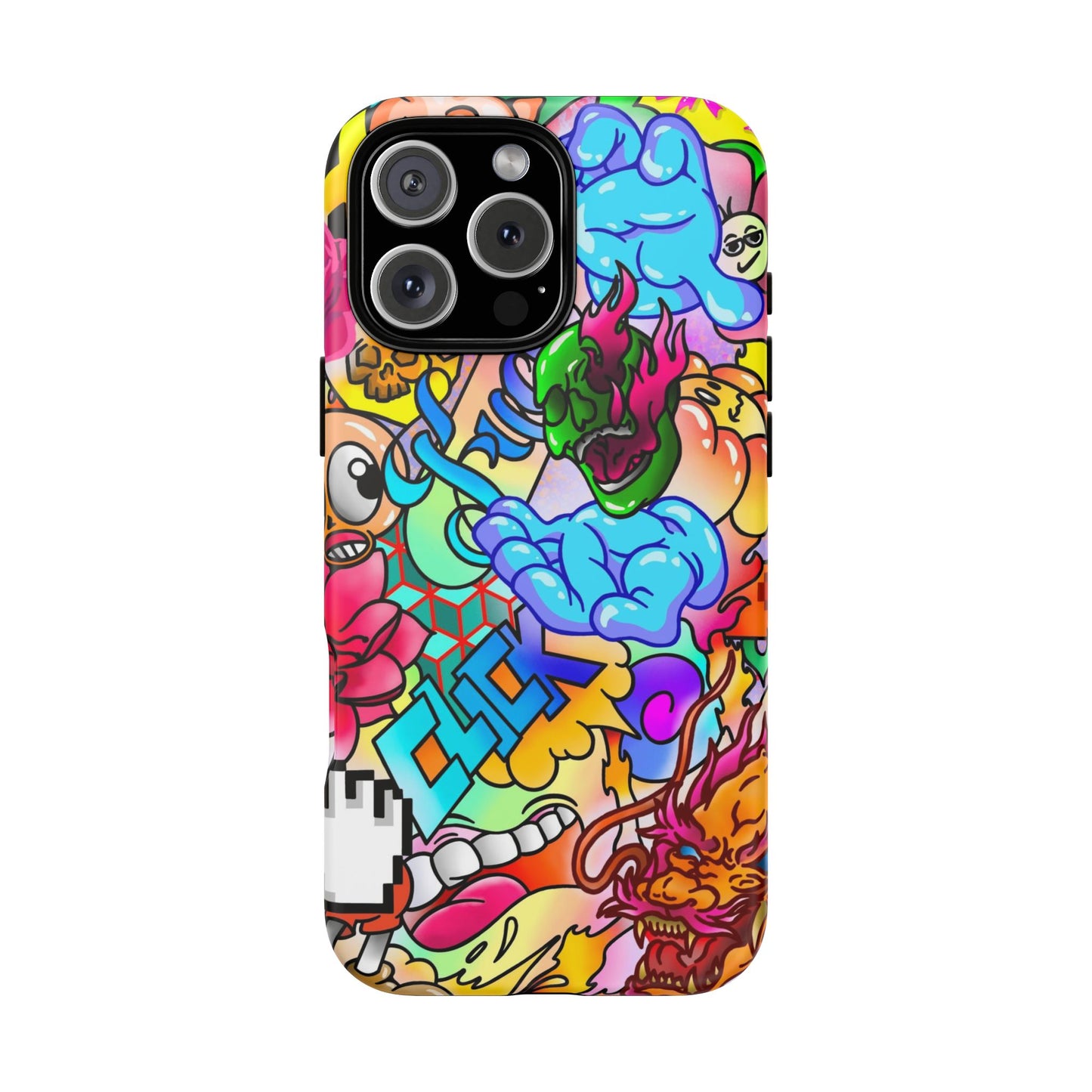 Vibrant Tough Phone Case - Funky Art Design for Gamers & Art Lovers