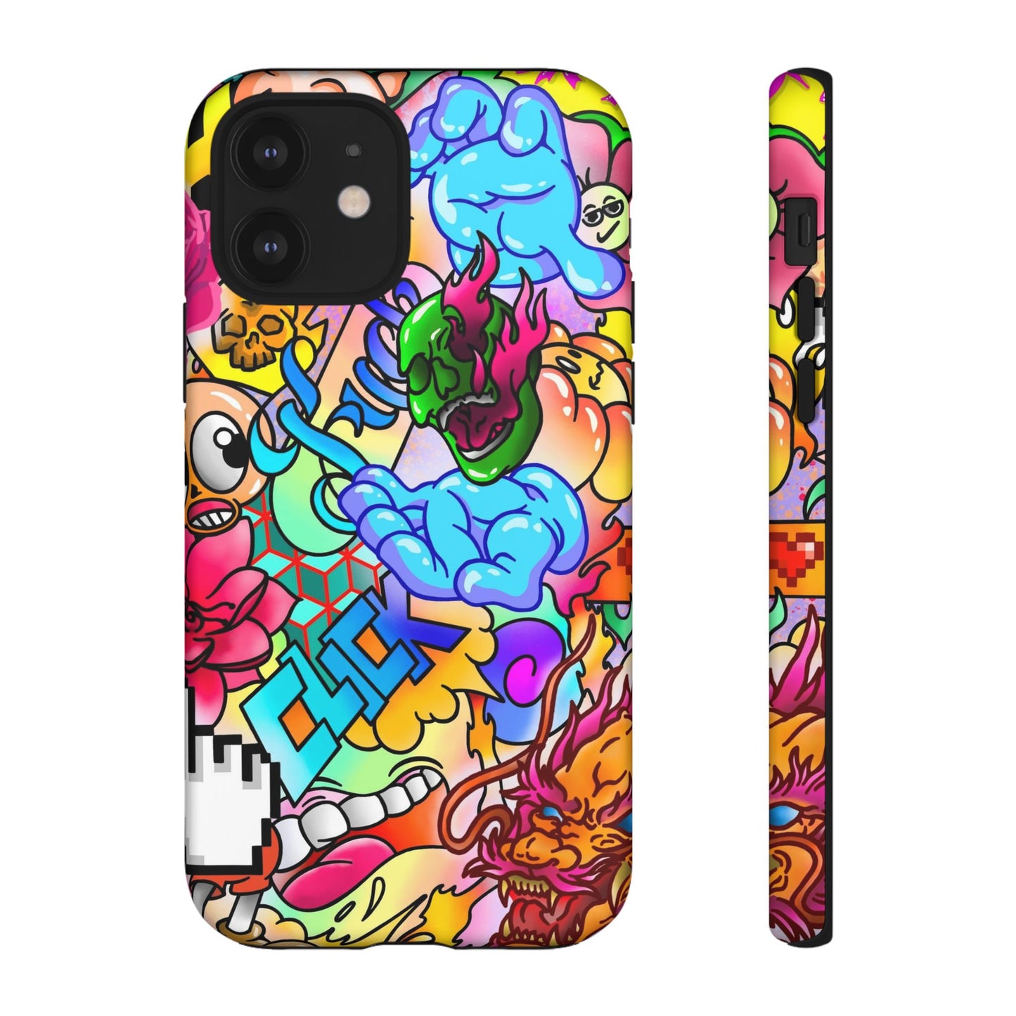 Vibrant Tough Phone Case - Funky Art Design for Gamers & Art Lovers