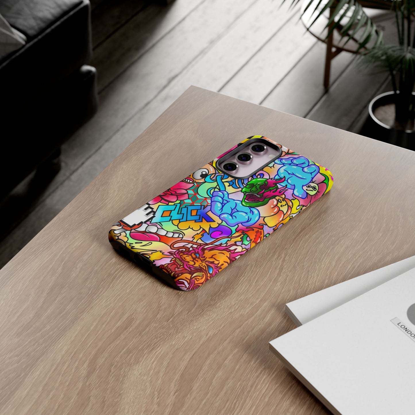 Vibrant Tough Phone Case - Funky Art Design for Gamers & Art Lovers