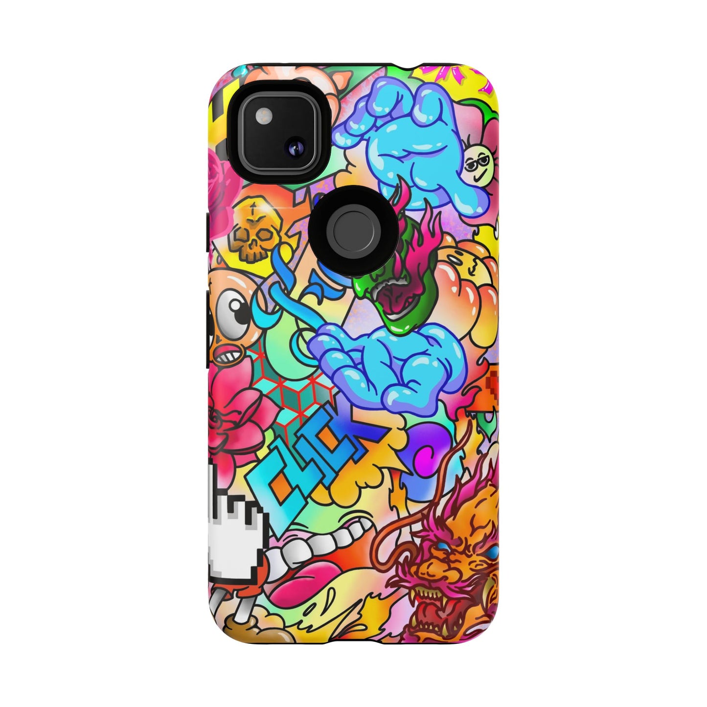 Vibrant Tough Phone Case - Funky Art Design for Gamers & Art Lovers
