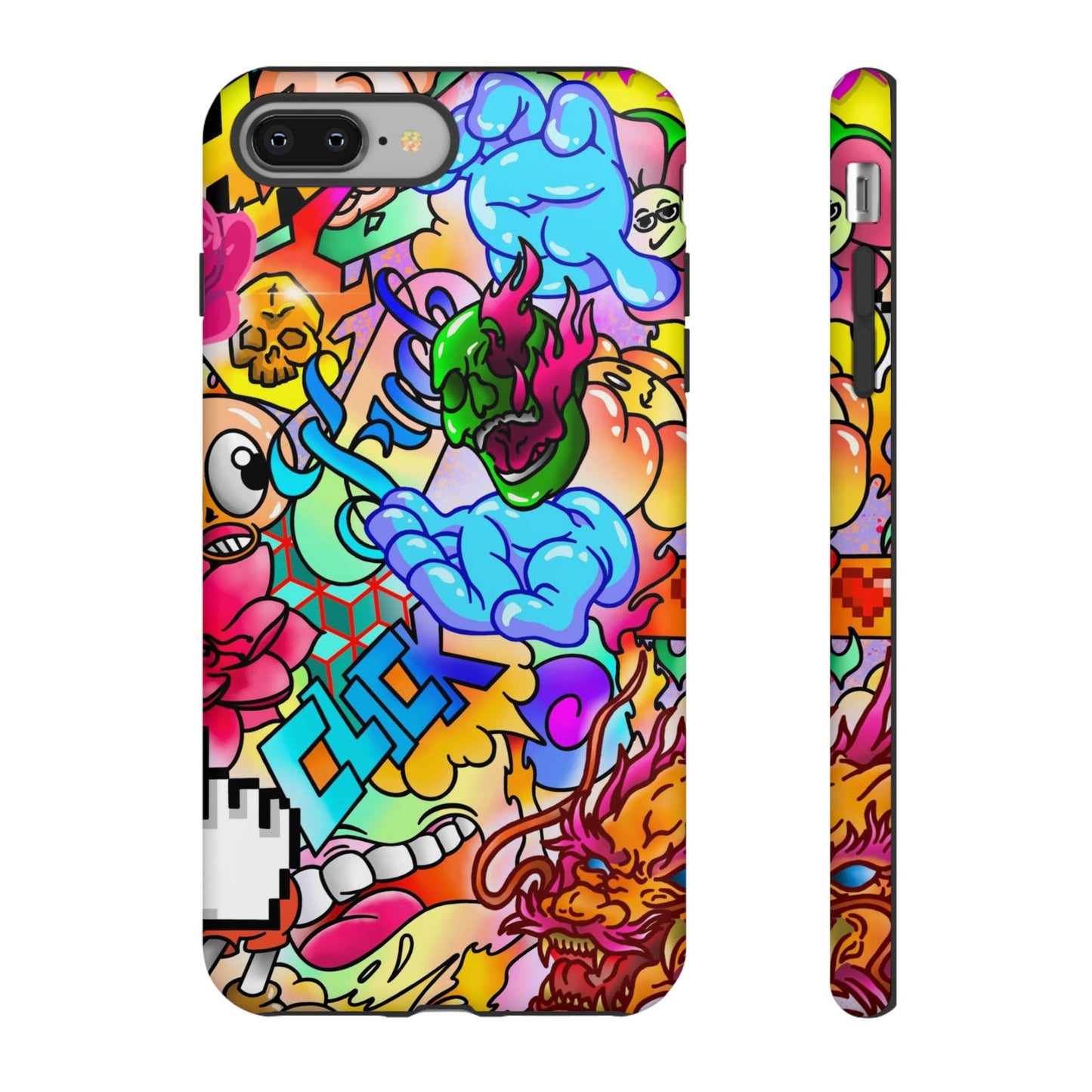 Vibrant Tough Phone Case - Funky Art Design for Gamers & Art Lovers