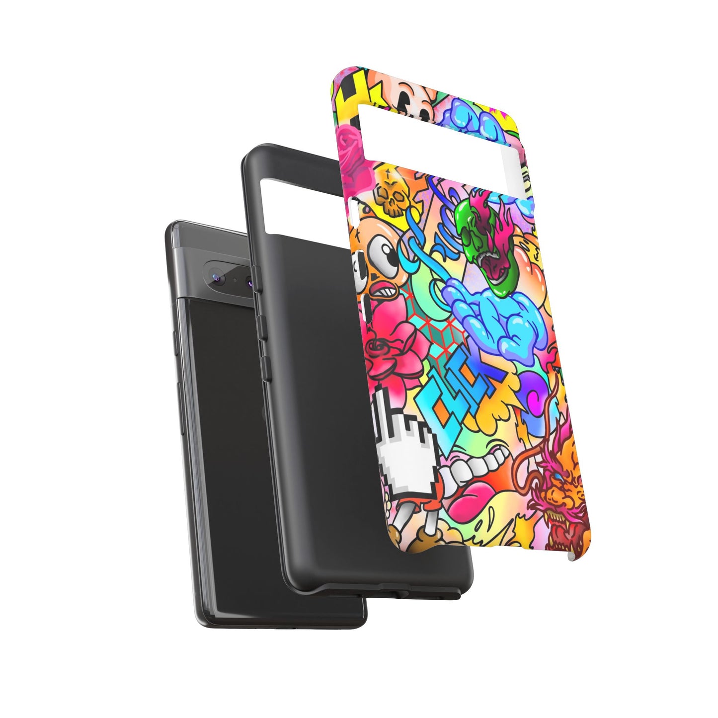 Vibrant Tough Phone Case - Funky Art Design for Gamers & Art Lovers
