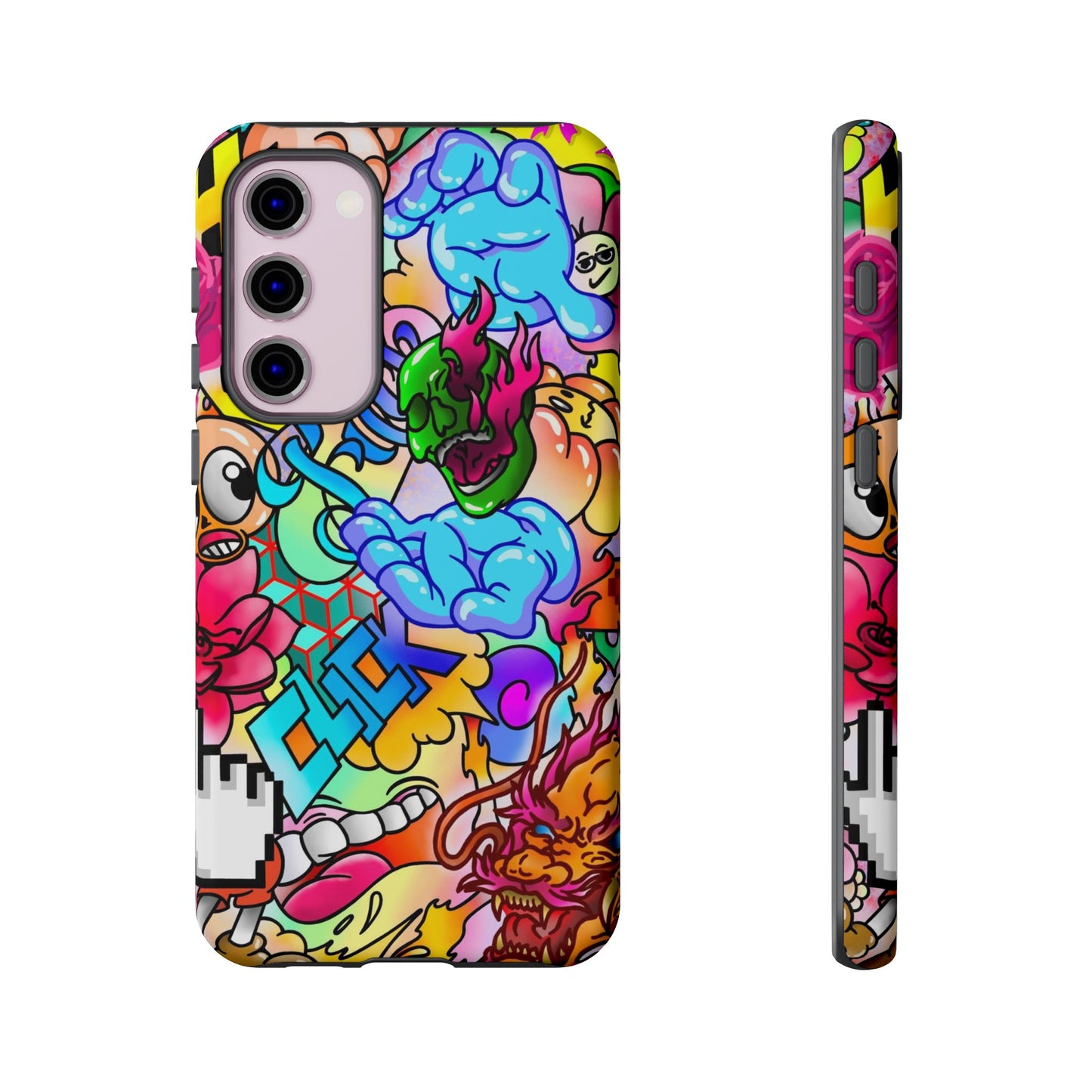 Vibrant Tough Phone Case - Funky Art Design for Gamers & Art Lovers