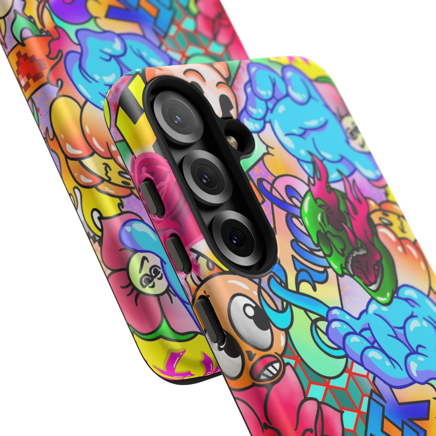 Vibrant Tough Phone Case - Funky Art Design for Gamers & Art Lovers