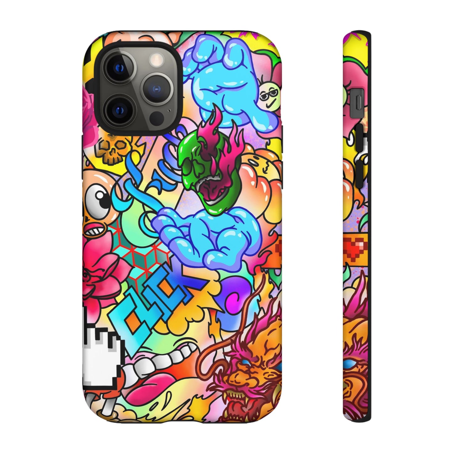 Vibrant Tough Phone Case - Funky Art Design for Gamers & Art Lovers