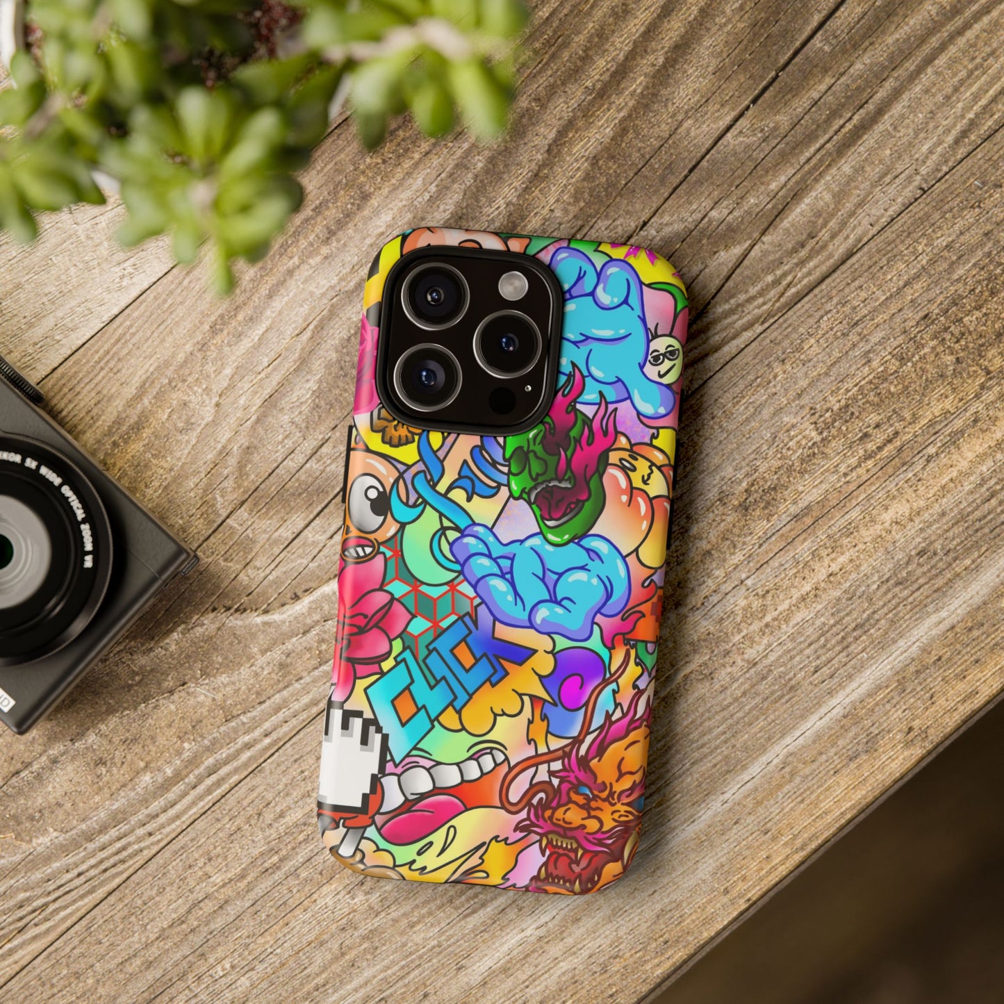 Vibrant Tough Phone Case - Funky Art Design for Gamers & Art Lovers