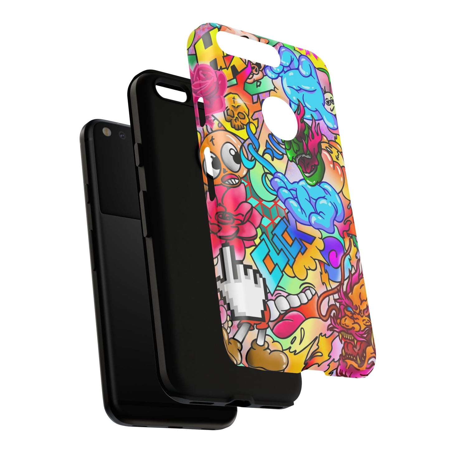 Vibrant Tough Phone Case - Funky Art Design for Gamers & Art Lovers