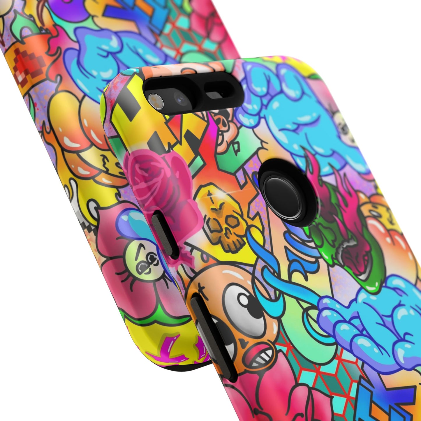 Vibrant Tough Phone Case - Funky Art Design for Gamers & Art Lovers