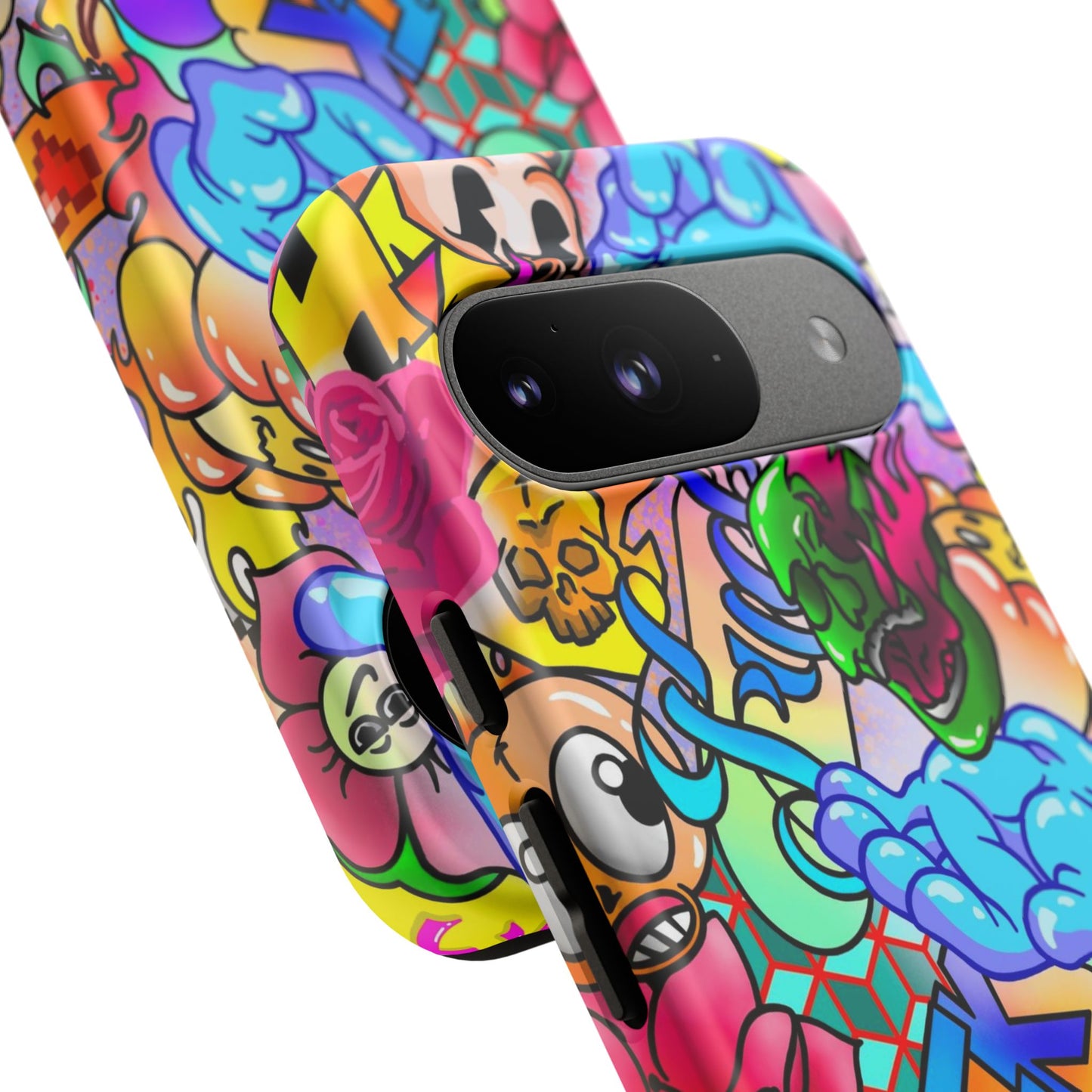 Vibrant Tough Phone Case - Funky Art Design for Gamers & Art Lovers