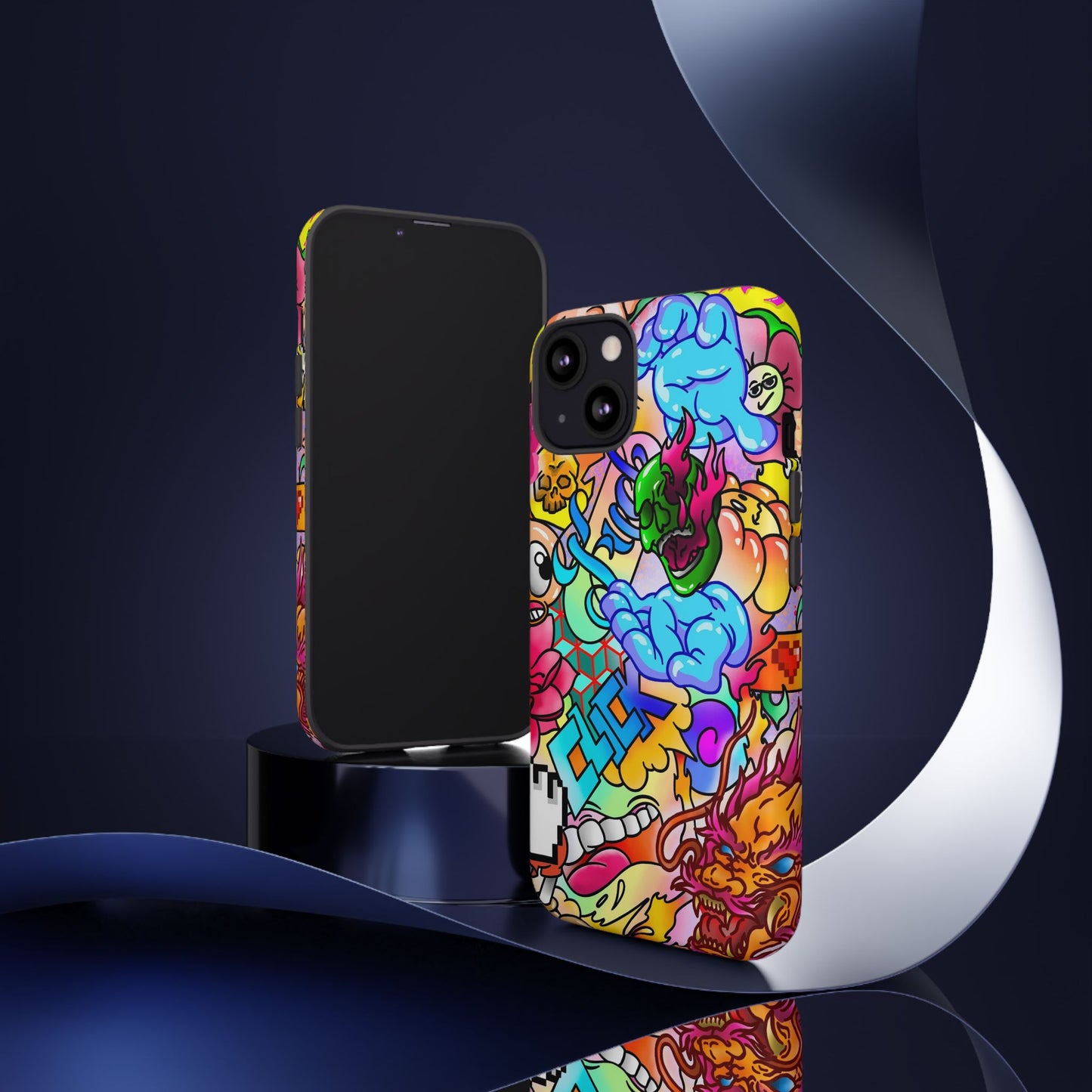 Vibrant Tough Phone Case - Funky Art Design for Gamers & Art Lovers