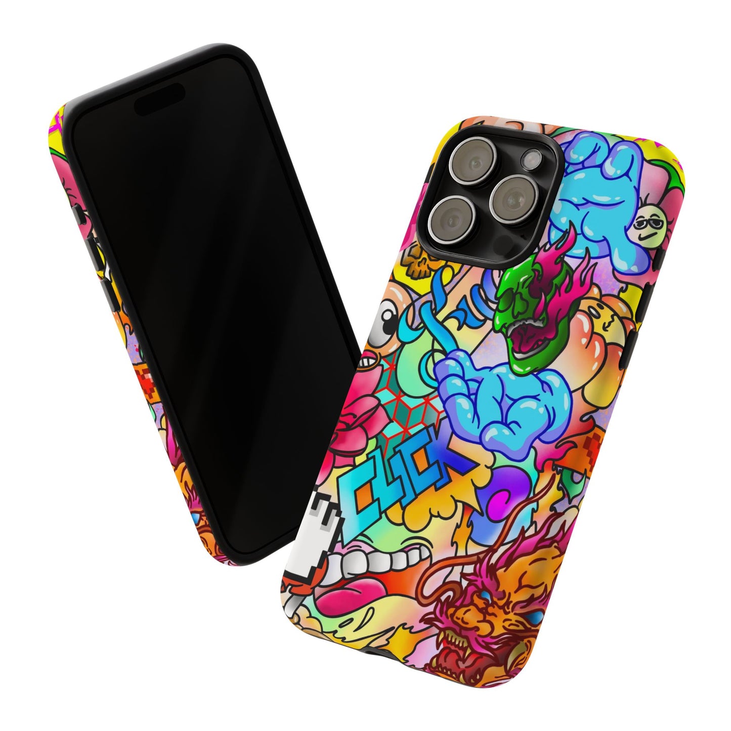 Vibrant Tough Phone Case - Funky Art Design for Gamers & Art Lovers