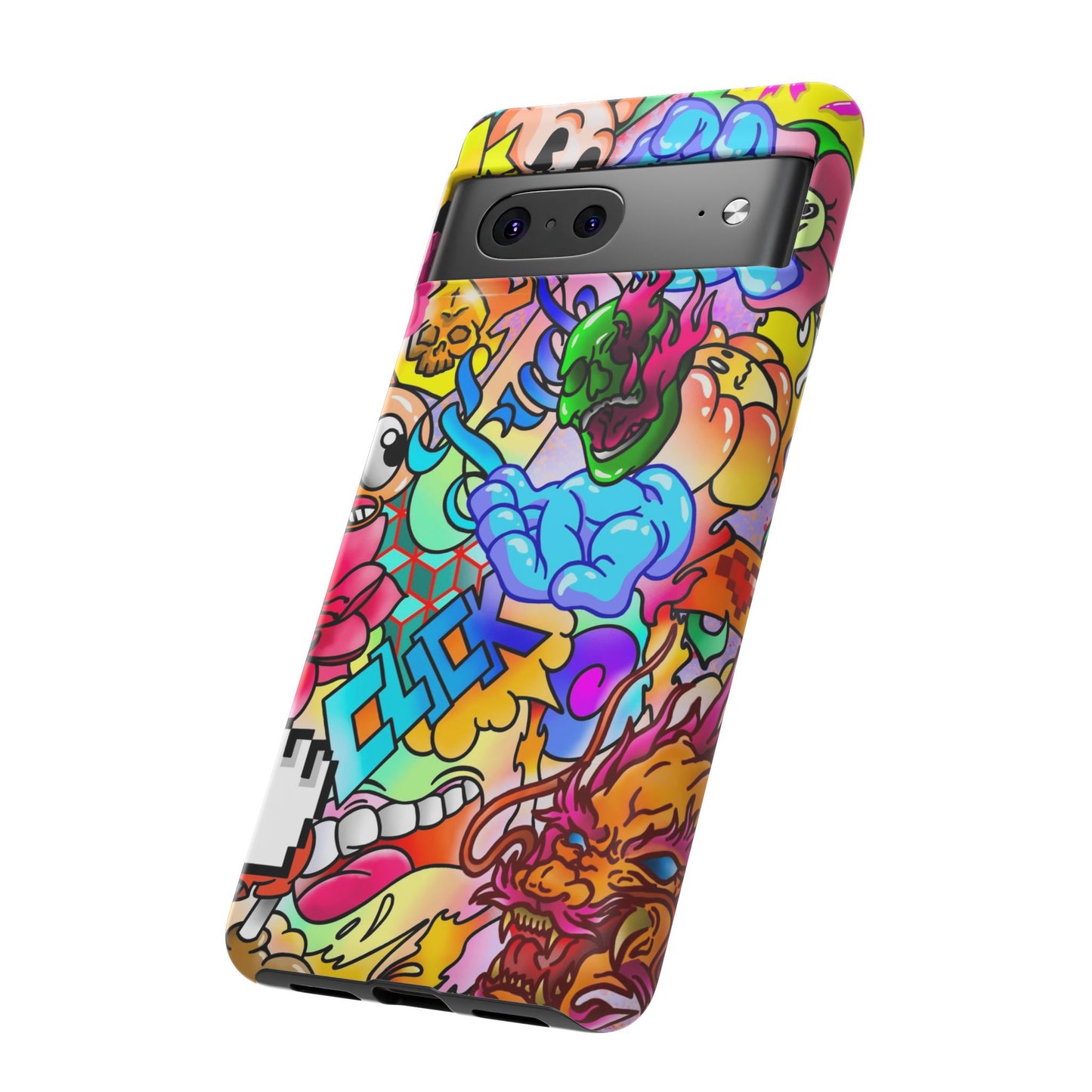 Vibrant Tough Phone Case - Funky Art Design for Gamers & Art Lovers