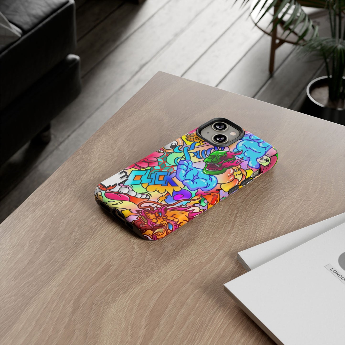 Vibrant Tough Phone Case - Funky Art Design for Gamers & Art Lovers