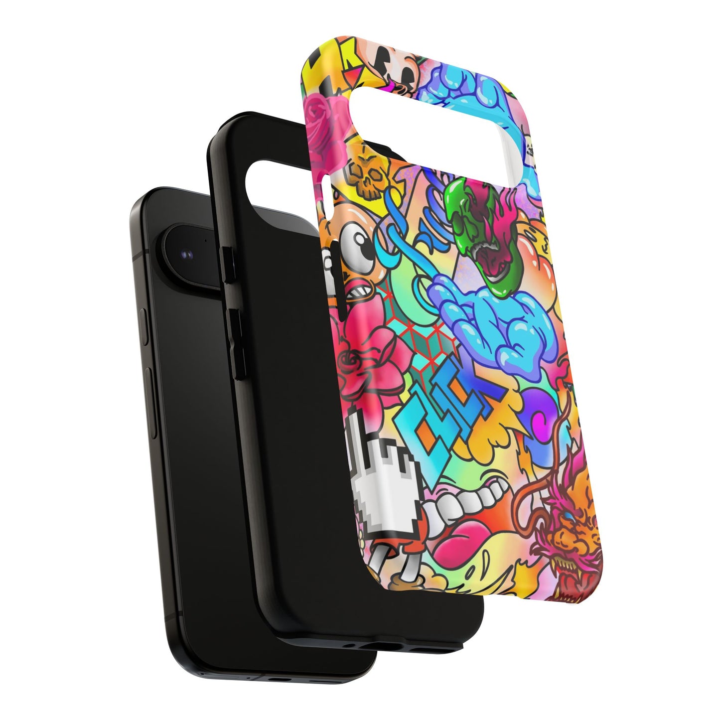 Vibrant Tough Phone Case - Funky Art Design for Gamers & Art Lovers