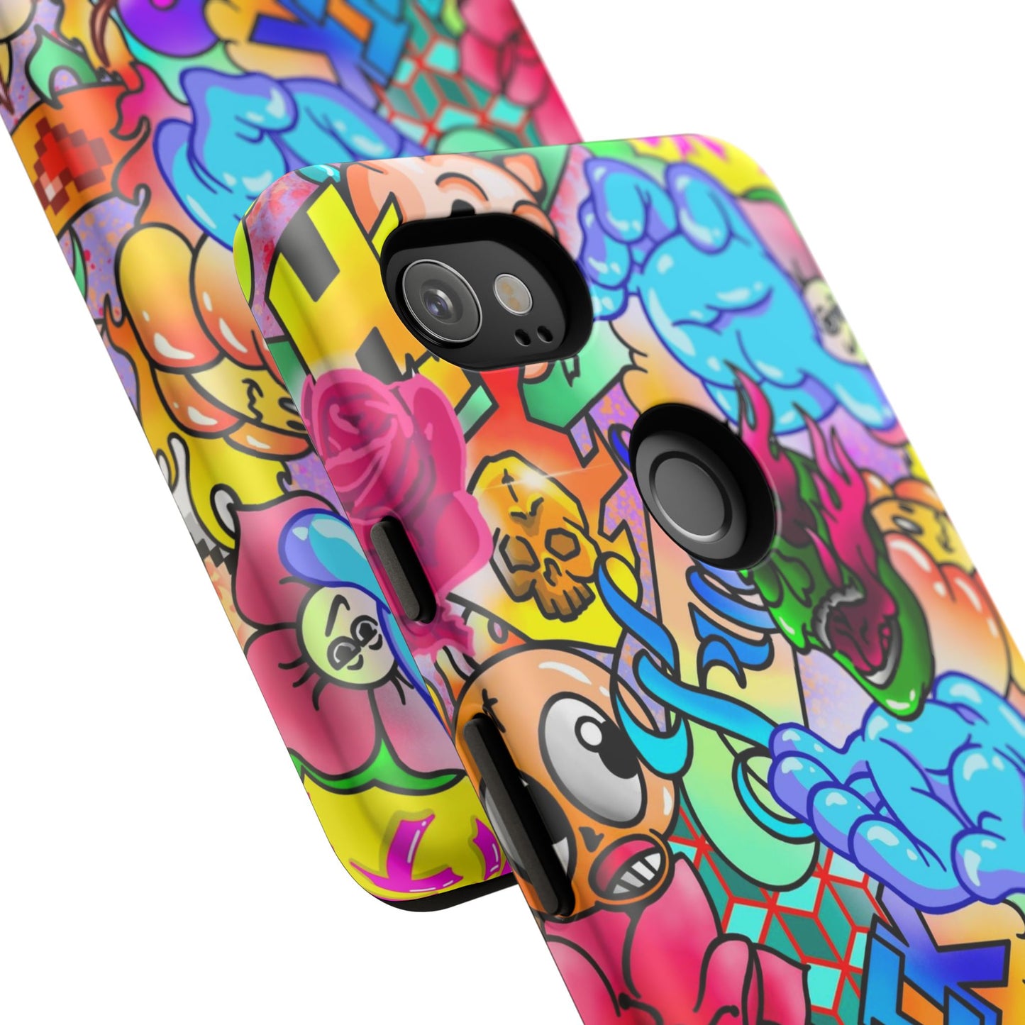 Vibrant Tough Phone Case - Funky Art Design for Gamers & Art Lovers