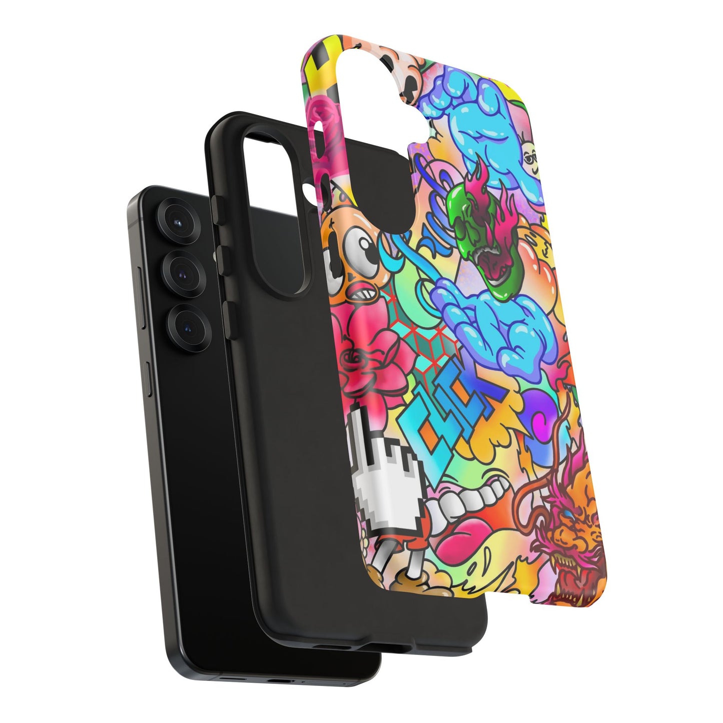 Vibrant Tough Phone Case - Funky Art Design for Gamers & Art Lovers