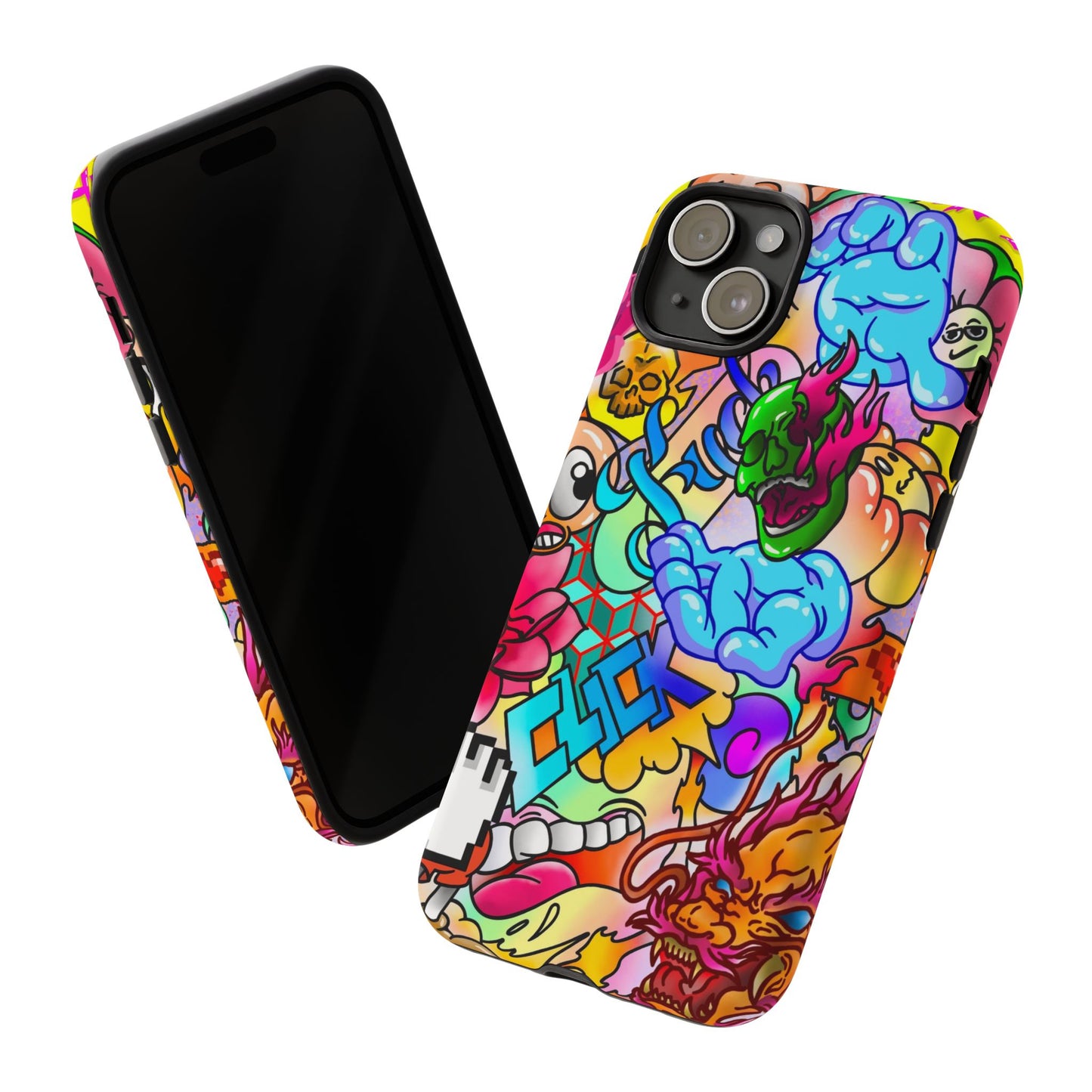 Vibrant Tough Phone Case - Funky Art Design for Gamers & Art Lovers