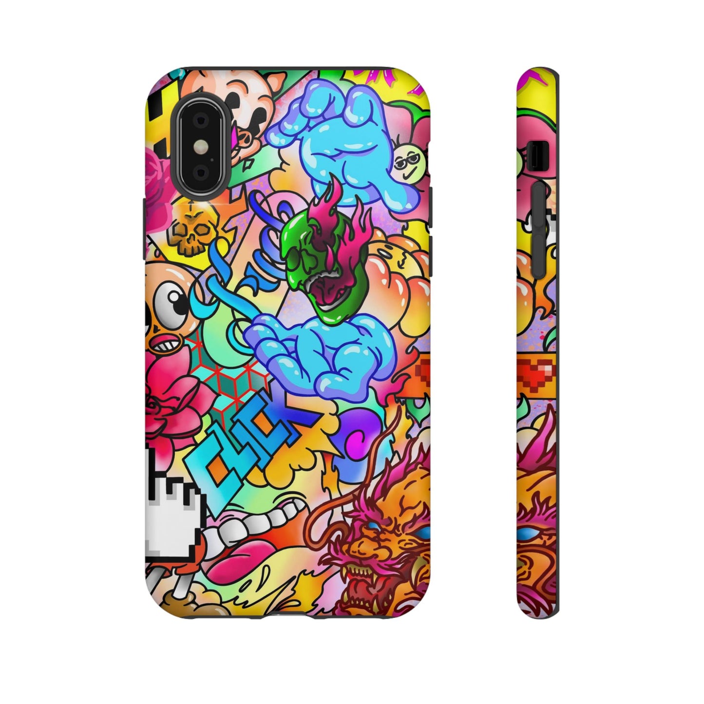 Vibrant Tough Phone Case - Funky Art Design for Gamers & Art Lovers