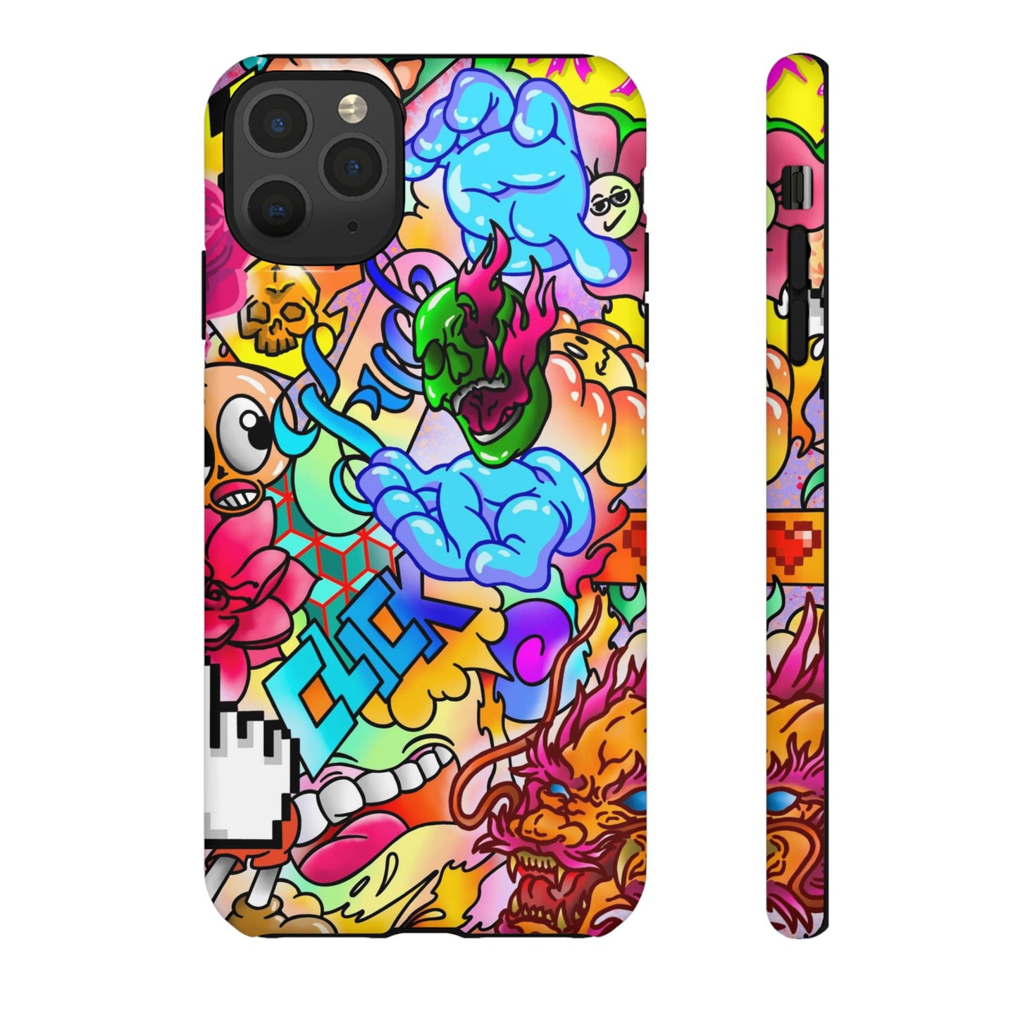 Vibrant Tough Phone Case - Funky Art Design for Gamers & Art Lovers