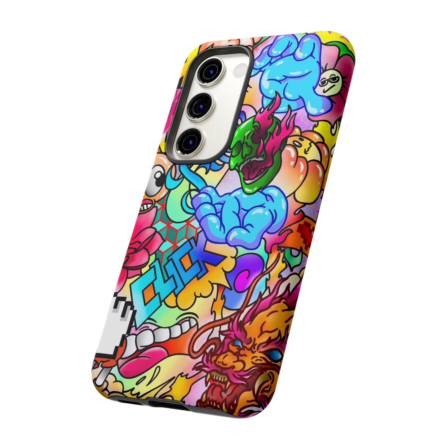 Vibrant Tough Phone Case - Funky Art Design for Gamers & Art Lovers