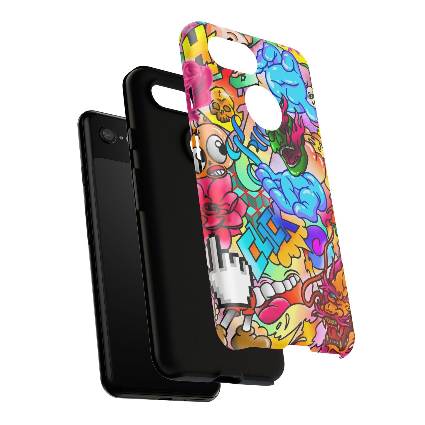 Vibrant Tough Phone Case - Funky Art Design for Gamers & Art Lovers