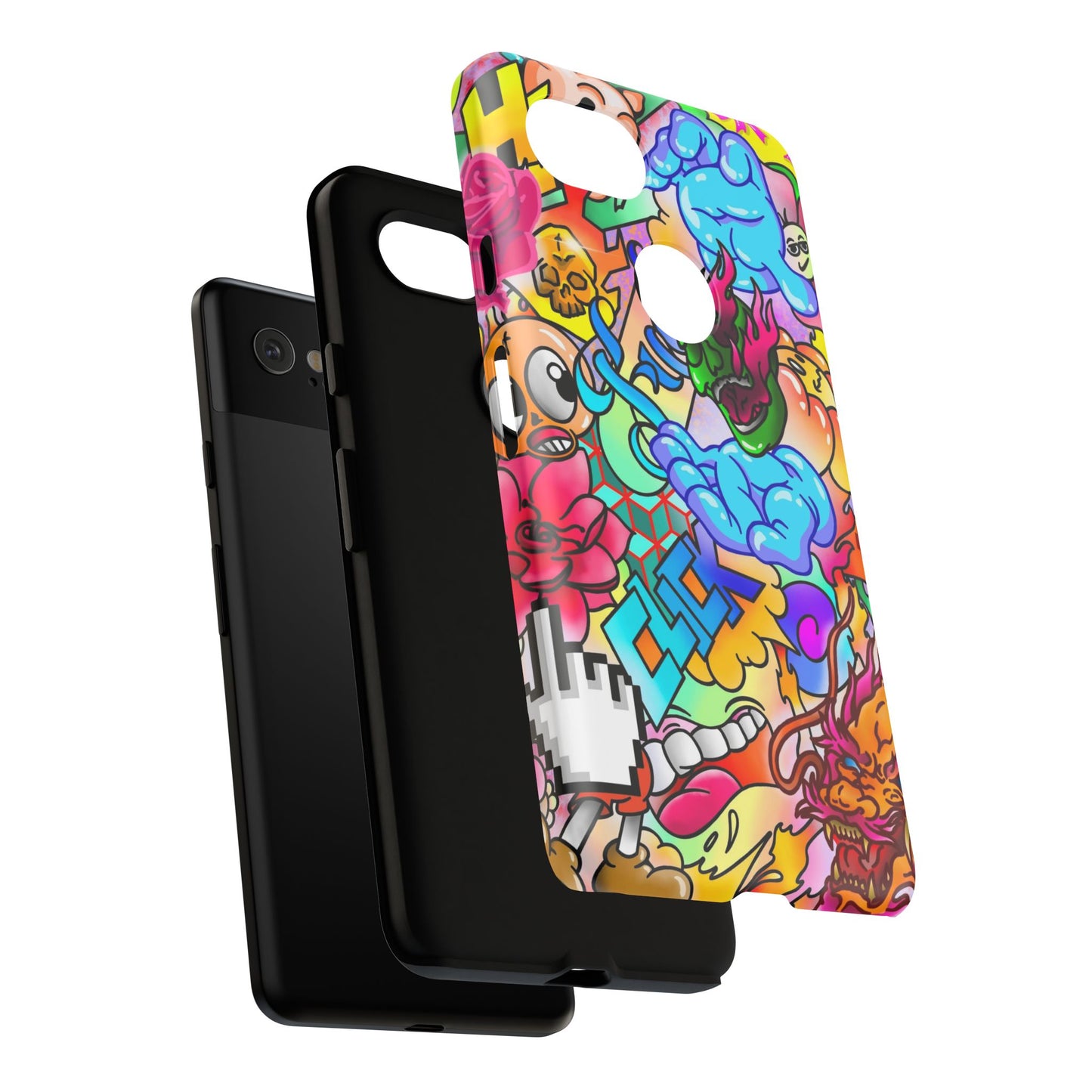 Vibrant Tough Phone Case - Funky Art Design for Gamers & Art Lovers