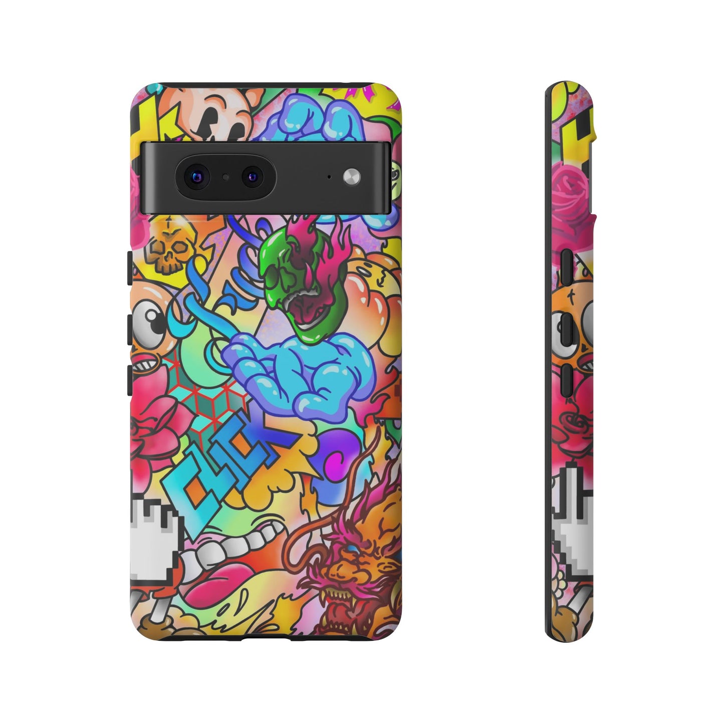 Vibrant Tough Phone Case - Funky Art Design for Gamers & Art Lovers