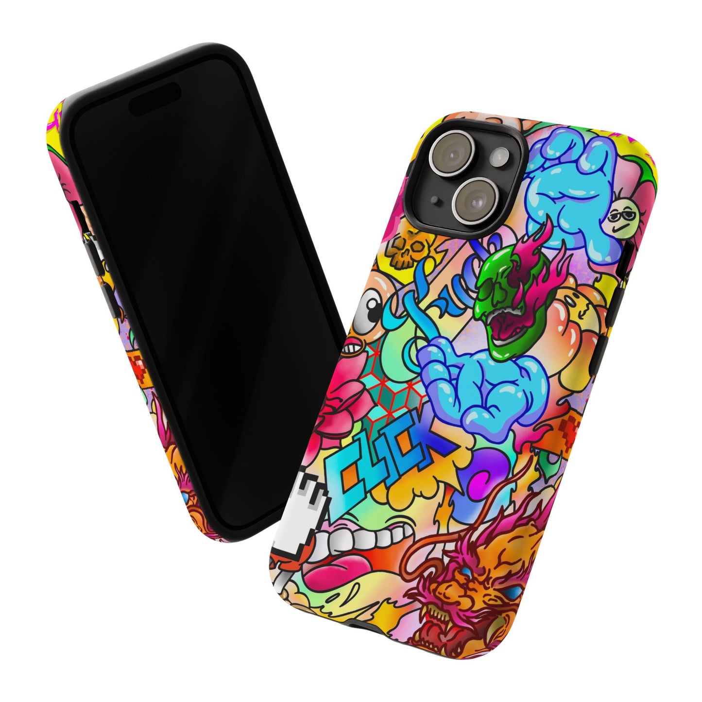 Vibrant Tough Phone Case - Funky Art Design for Gamers & Art Lovers